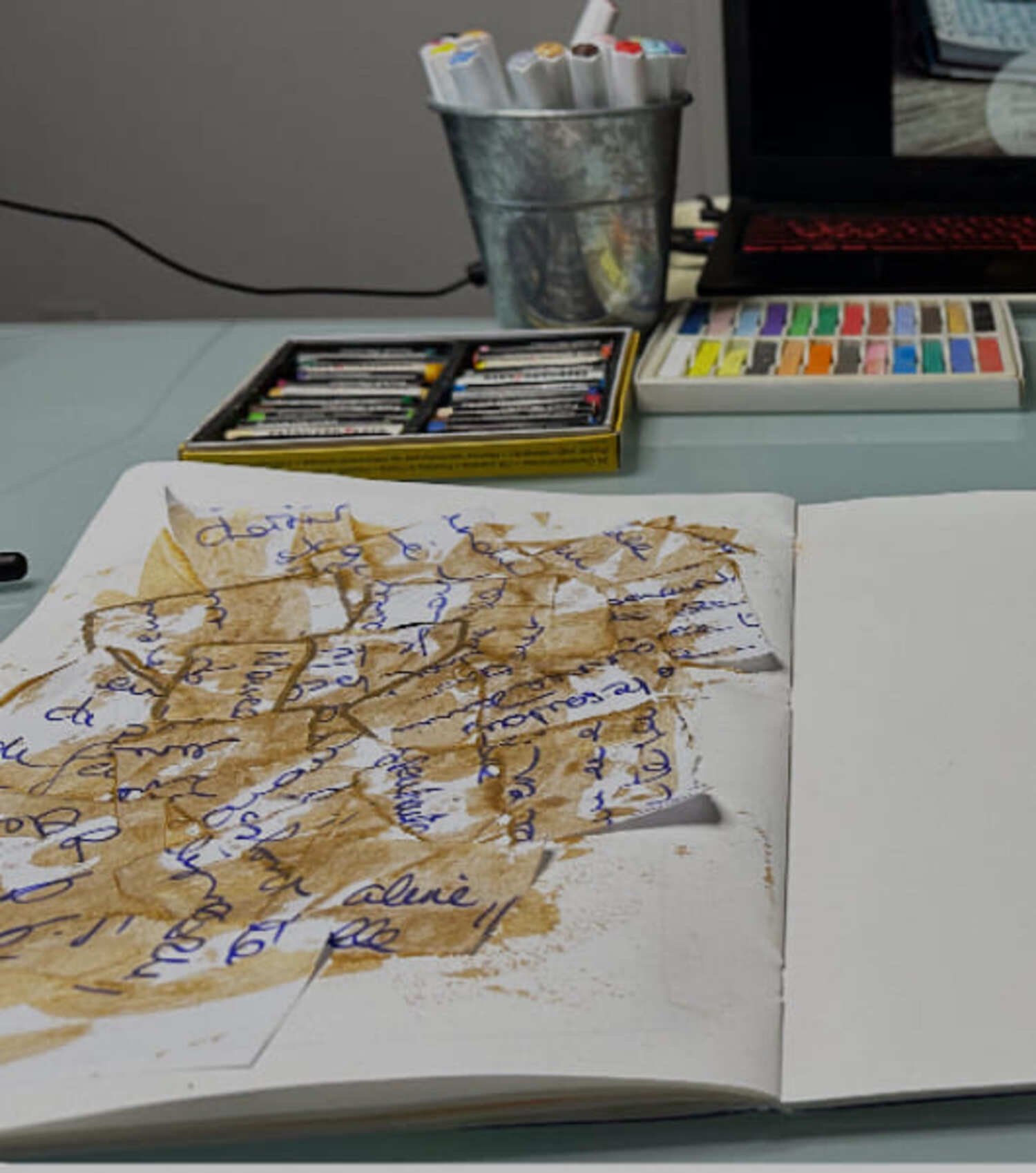 Cahier brouillon or